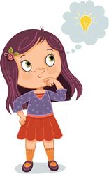 cartoon girl thinking_New