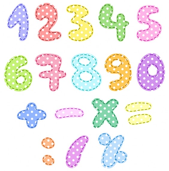 Polka dot numbers with stitches